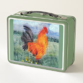 鶏カラフル鶏の飼育動物 メタルランチボックス (裏面)