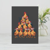 鶏クリスマスツリーメリークリスマスおもしろいクリスマス 招待状 (スタンド正面)