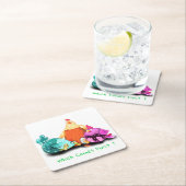 鶏ハッチ紙コースターおもしろい待ち卵 スクエアペーパーコースター (インサイチュ)