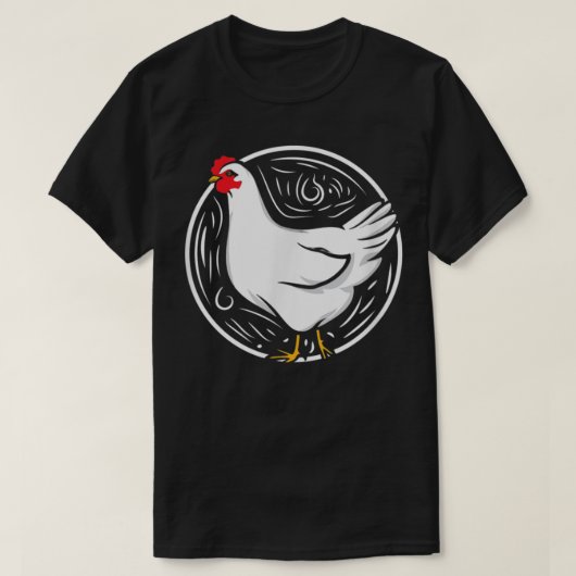 鶏パパ最高のはチンおもしろいDを持つ Tシャツ (デザイン正面)
