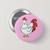 鶏ボタン 缶バッジ (正面&裏面)