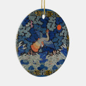 鶏冠模様の中国刺繍アート セラミックオーナメント (右)