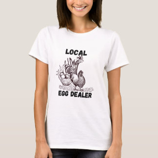 鶏卵おもしろい販売会社Tシャツ Tシャツ