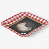 鶏卵カントリー赤と白ジンガム ペーパープレート (傾斜あり)