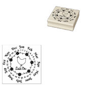 鶏卵カートンの日付スタンプに置く ラバースタンプ (押印)