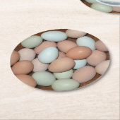 鶏卵パーティーコースター ラウンドペーパーコースター (アングル)