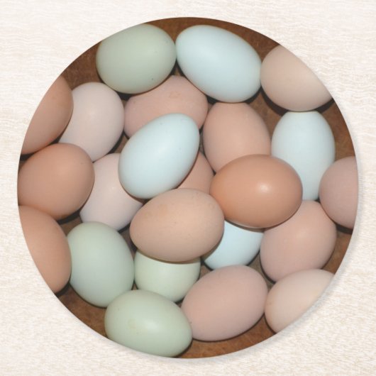 鶏卵パーティーコースター ラウンドペーパーコースター (正面)