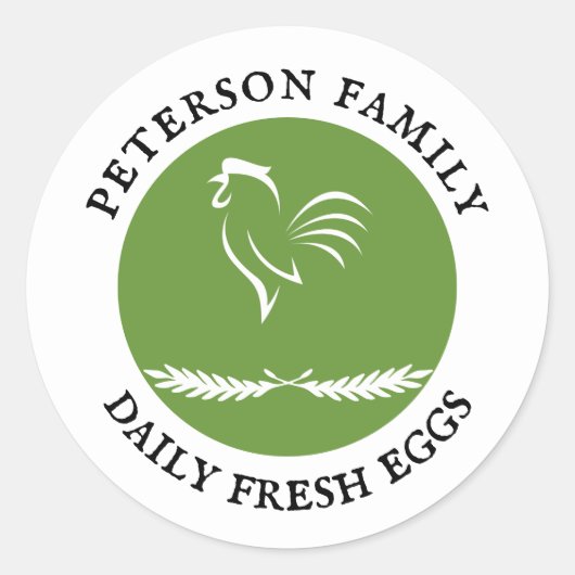 鶏卵ビジネス用品チキンイラストレーション ラウンドシール (正面)