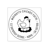 鶏卵ラウンドアドレス付き巣 ラバースタンプ (インプリント)