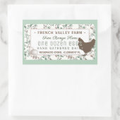 鶏卵付き卵カートンラベル植物体 長方形シール (バッグ)