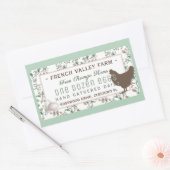 鶏卵付き卵カートンラベル植物体 長方形シール (封筒)