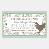 鶏卵付き大型卵カートンラベル植物体 長方形シール (正面)