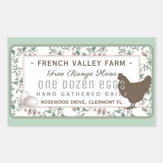 鶏卵付き大型卵カートンラベル植物体 長方形シール (正面)