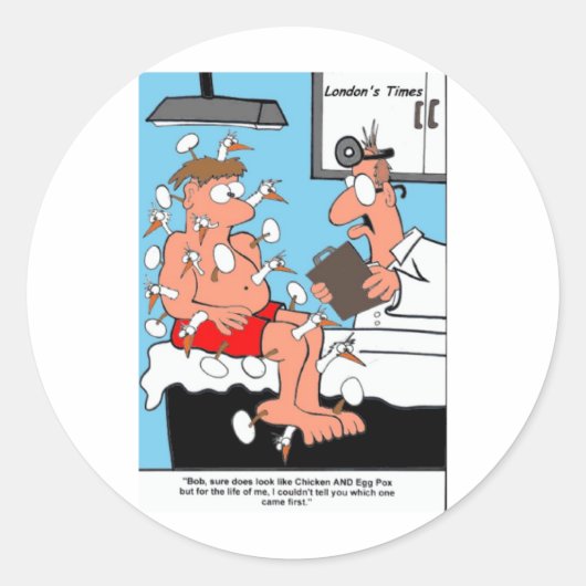 鶏卵痘ギフトおもしろいティ&収集品 ラウンドシール (正面)