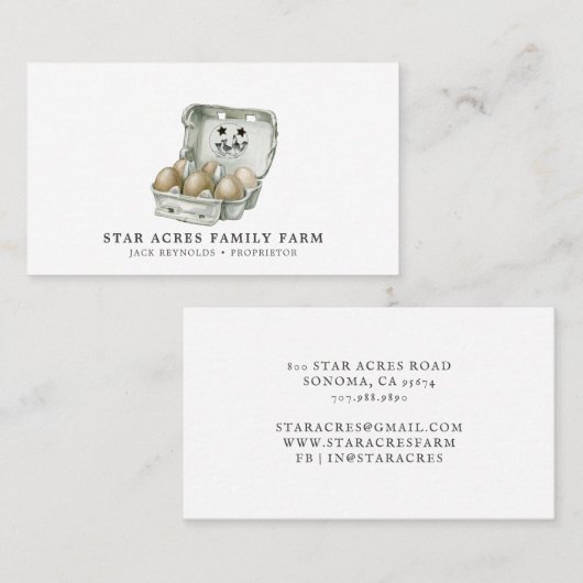 鶏卵素朴農場 名刺 (正面/裏面)