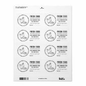 鶏卵 | ビンテージ農場名 ブラック＆ホワイトラベル ラベル (フルシート)