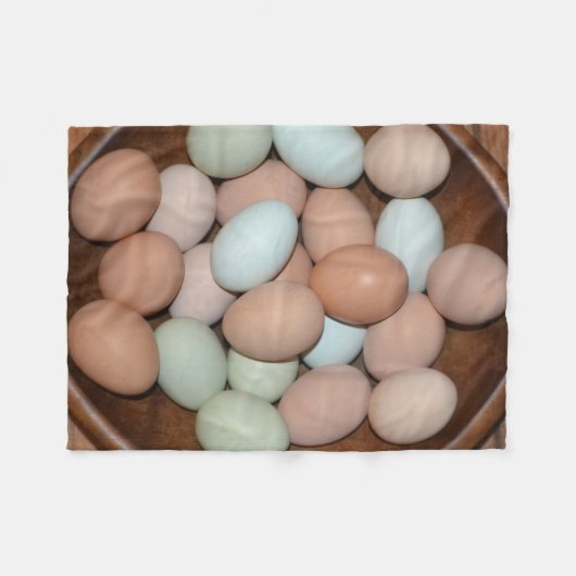 鶏卵 フリースブランケット (正面(横))