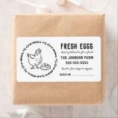鶏卵 |ヴィンテージファーム名の白黒ラベル ラベル (インサイチュ)