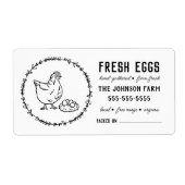 鶏卵 |ヴィンテージファーム名の白黒ラベル ラベル (正面)