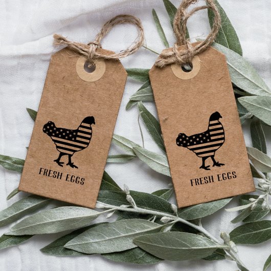 鶏卵 | Fresh Eggs |米国国旗の卵のスタンプ ラバースタンプ