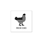 鶏卵 | Fresh Eggs |米国国旗の卵のスタンプ ラバースタンプ (インプリント)