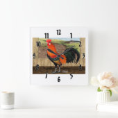 鶏小屋の英雄 スクエア壁時計 (ホーム)