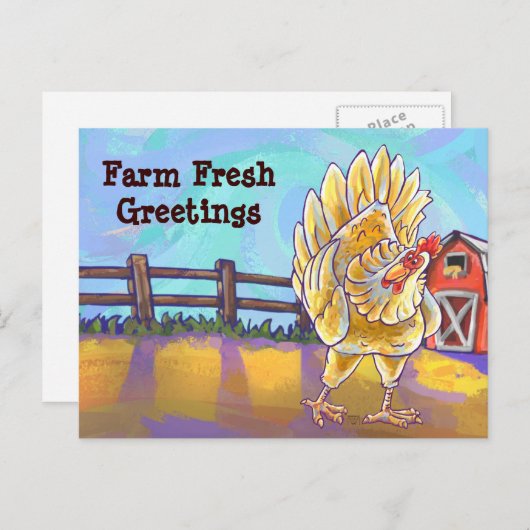 鶏文具 ポストカード (正面/裏面)