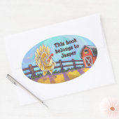 鶏文具 楕円形シール (封筒)