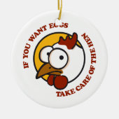 鶏気にを取り除く1 セラミックオーナメント (正面)