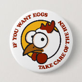 鶏気にを取り除く1 缶バッジ (正面)