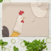 鶏熱狂するの家モダンのモノグラム キッチンタオル (折り畳み)