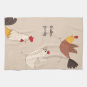 鶏熱狂するの家モダンのモノグラム キッチンタオル (横)