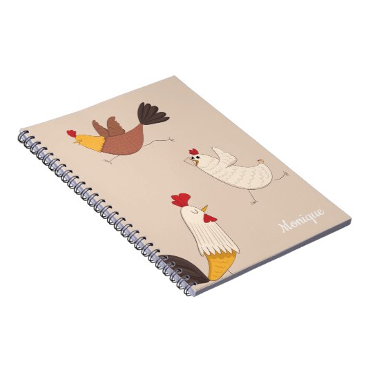 鶏熱狂するの家モダンのモノグラム ノートブック (右側)