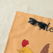 鶏熱狂するの家モダンのモノグラム ビーチタオル (インサイチュ)