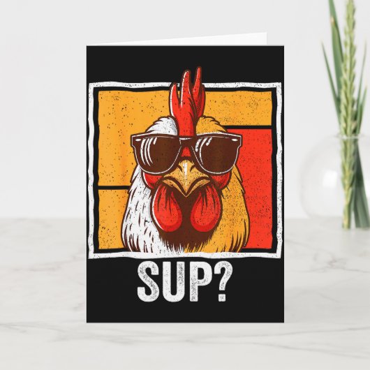 鶏用サングラス 動物農場 面白い 農夫男性用W カード (正面)