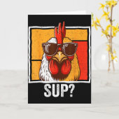 鶏用サングラス 動物農場 面白い 農夫男性用W カード (黄色い花)