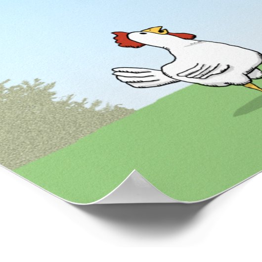 鶏肉おもしろいの卵の間違い風船 ポスター (角)