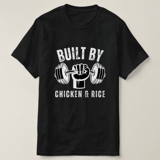 鶏肉とご飯でできています Tシャツ (デザイン正面)