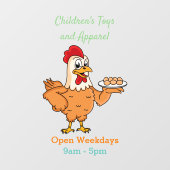 鶏肉と卵をプレート漫画 ウィンドウサイン (シート)