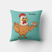 鶏肉と卵をプレート漫画 クッション (裏面)