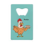 鶏肉と卵をプレート漫画 クレジットカード栓抜き (裏面)