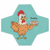 鶏肉と卵をプレート漫画 サッカーボール (フラット)