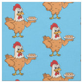 鶏肉と卵をプレート漫画 ファブリック (クローズアップ)