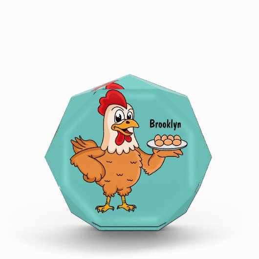 鶏肉と卵をプレート漫画 フォトブロック (正面)