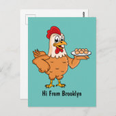 鶏肉と卵をプレート漫画 ポストカード (正面/裏面)