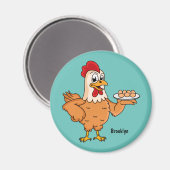 鶏肉と卵をプレート漫画 マグネット (正面/裏面)