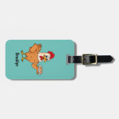 鶏肉と卵をプレート漫画 ラゲッジタグ (正面横)