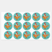 鶏肉と卵をプレート漫画 ラベル (シート)