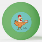 鶏肉と卵をプレート漫画 卓球ボール (裏面)