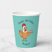 鶏肉と卵をプレート漫画 紙コップ (裏面)